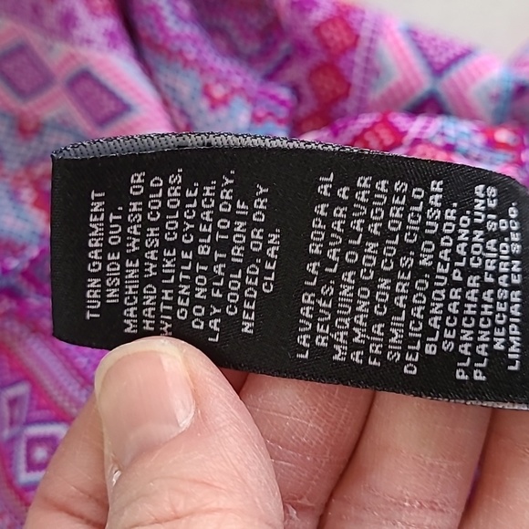 Zac & Rachel women's sleeveless pink & purple patterned top size Large - Picture 10 of 11